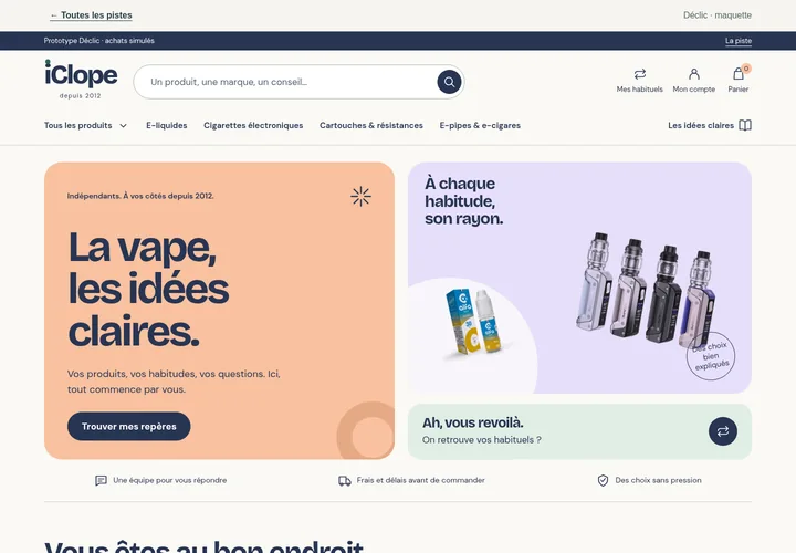 Aperçu de l’accueil Déclic