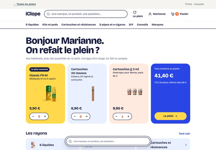 Aperçu de l’accueil Poche